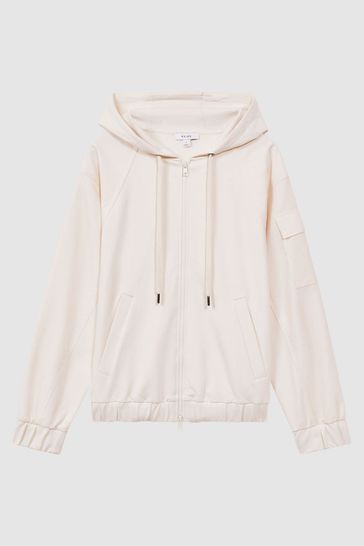 Reiss Grey Maja Cotton Blend Tracksuit Top