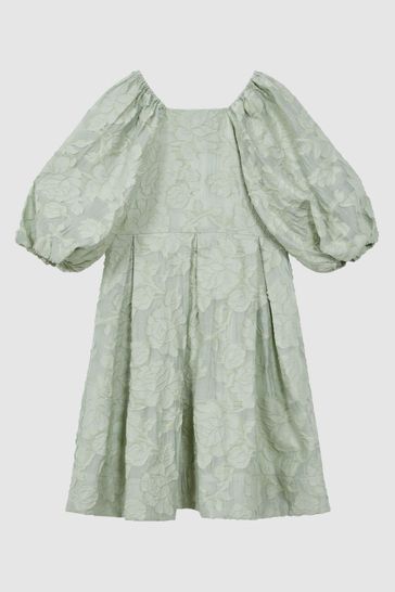 Reiss Sage Thea 4-9 yrs Jacquard Puff Sleeve Dress