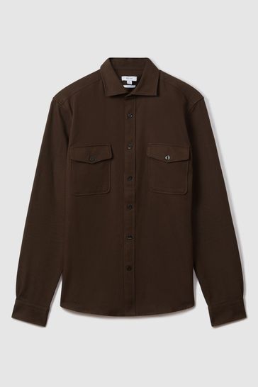 Reiss Ecru Arlo Cotton Canvas Overshirt