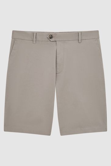 Reiss Mushroom Wicket Modern Fit Cotton Blend Chino Shorts