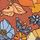 Chestnut Spice Retro Flowers