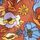 Chestnut Spice Retro Flowers