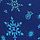 Night Ocean Ombre Snowflakes Blue