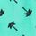 Teal Ice Palms Blue