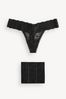 Black The Lacie Multipack Knickers, Thong