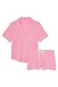 Black with Pink Piping Modal Short Pyjamas