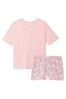 Pretty Blossom Stripe Pink Short Pyjamas