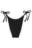 Nero Black Shimmer Swim Bikini Bottom, High Waisted