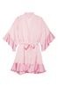 Angel Pink Stripe Flounce Satin Robe