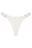 Coconut White Lace Shine Strap Very Sexy Double Shine Strap Knickers, Thong