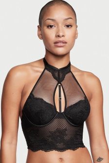 Victoria's Secret Fishnet High Neck Corset Bra Top