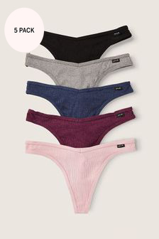 Victoria's Secret PINK Cotton Thong Knickers 5 Pack