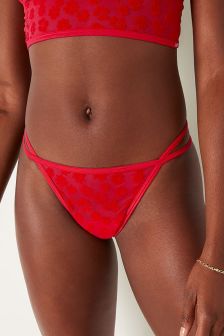 Victoria's Secret PINK Flocked Mesh Thong Knickers