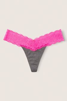 Victoria's Secret PINK Lace Trim Thong Knickers