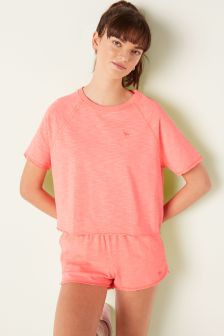 Victoria's Secret PINK Cotton Slub Short Sleeve Crew Crop T-Shirt