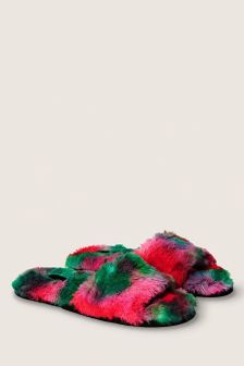 Victoria's Secret PINK Faux Fur Open Toe Slipper