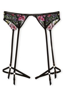 Victoria's Secret Floral Embroidered Garter Belt
