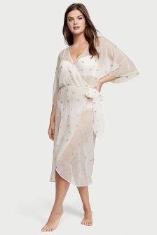 Victoria's Secret Sheer Long Embroidered Robe