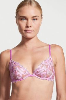 Victoria's Secret Floral Embroidered Lace Unlined Demi Bra