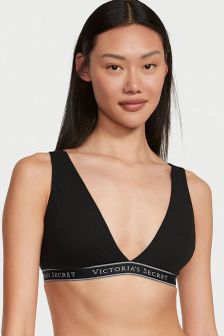 Victoria's Secret Cotton Logo Strap Unlined Bralette