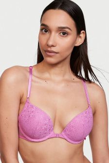 Victoria's Secret Lace Front Fastening Push Up T-Shirt Bra