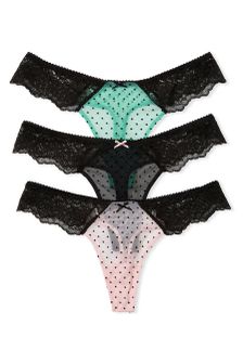 Victoria's Secret Lace Thong Knickers 3 Pack