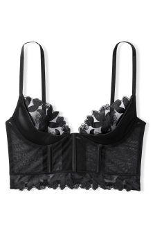 Victoria's Secret Floral Embroidered Lace Unlined Corset Bra Top