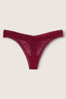 Victoria's Secret PINK Lace Logo Thong Knickers