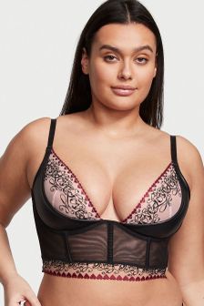 Victoria's Secret Embroidered Quarter Cup Corset Bra Top