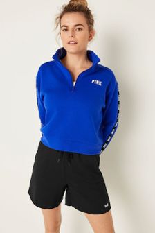 Victoria's Secret PINK Zip Up Long Sleeve Crop Sweatshirt