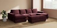 Large - U Shaped Double Chaise with Footstool