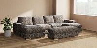 Large - U Shaped Double Chaise with Footstool