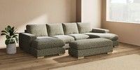 Large - U Shaped Double Chaise with Footstool