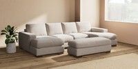 Large - U Shaped Double Chaise with Footstool