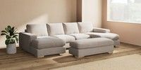 Large - U Shaped Double Chaise with Footstool
