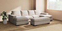 Large - U Shaped Double Chaise with Footstool