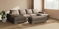 Large - U Shaped Double Chaise with Footstool