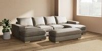 Large - U Shaped Double Chaise with Footstool
