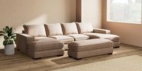 Large - U Shaped Double Chaise with Footstool