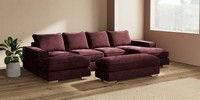 Large - U Shaped Double Chaise with Footstool