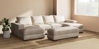Large - U Shaped Double Chaise with Footstool