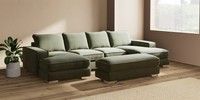 Large - U Shaped Double Chaise with Footstool
