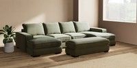Large - U Shaped Double Chaise with Footstool