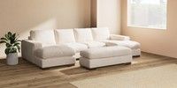 Large - U Shaped Double Chaise with Footstool