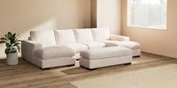 Large - U Shaped Double Chaise with Footstool