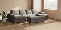 Large - U Shaped Double Chaise with Footstool