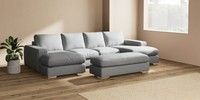 Large - U Shaped Double Chaise with Footstool
