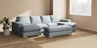 Large - U Shaped Double Chaise with Footstool