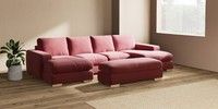 Large - U Shaped Double Chaise with Footstool