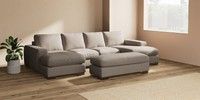 Large - U Shaped Double Chaise with Footstool